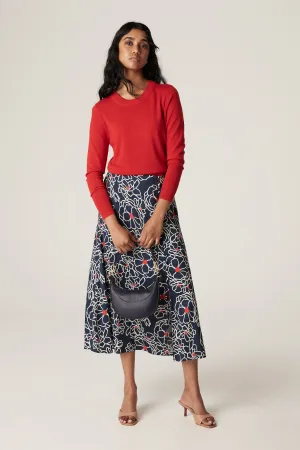 Uma Skirt - Navy Floral