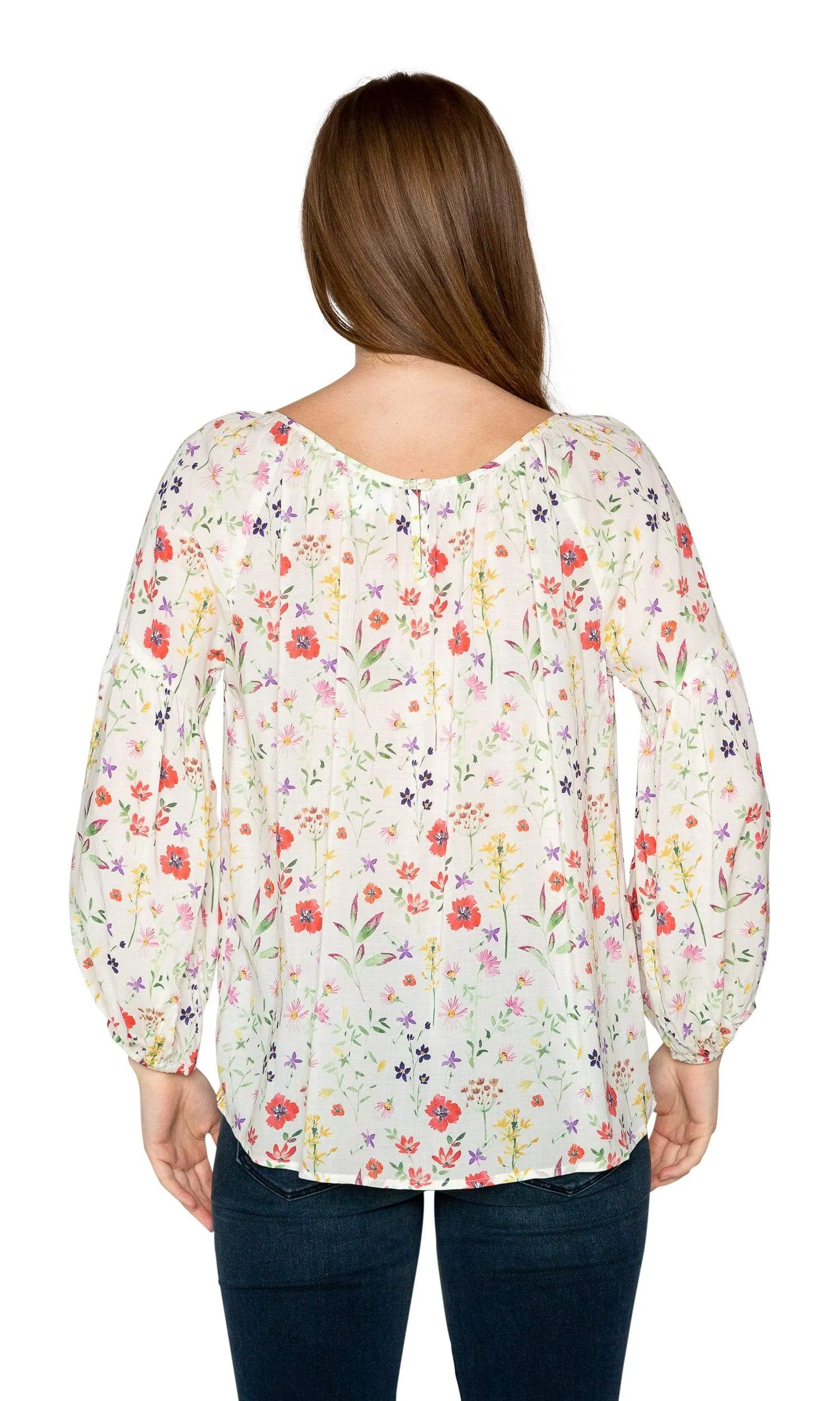 Velvet by Graham & Spencer Molina Spring Floral Peasant Blouse