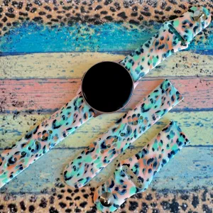 Wild Turquoise Leopard Print Silicone Band For Samsung Watch