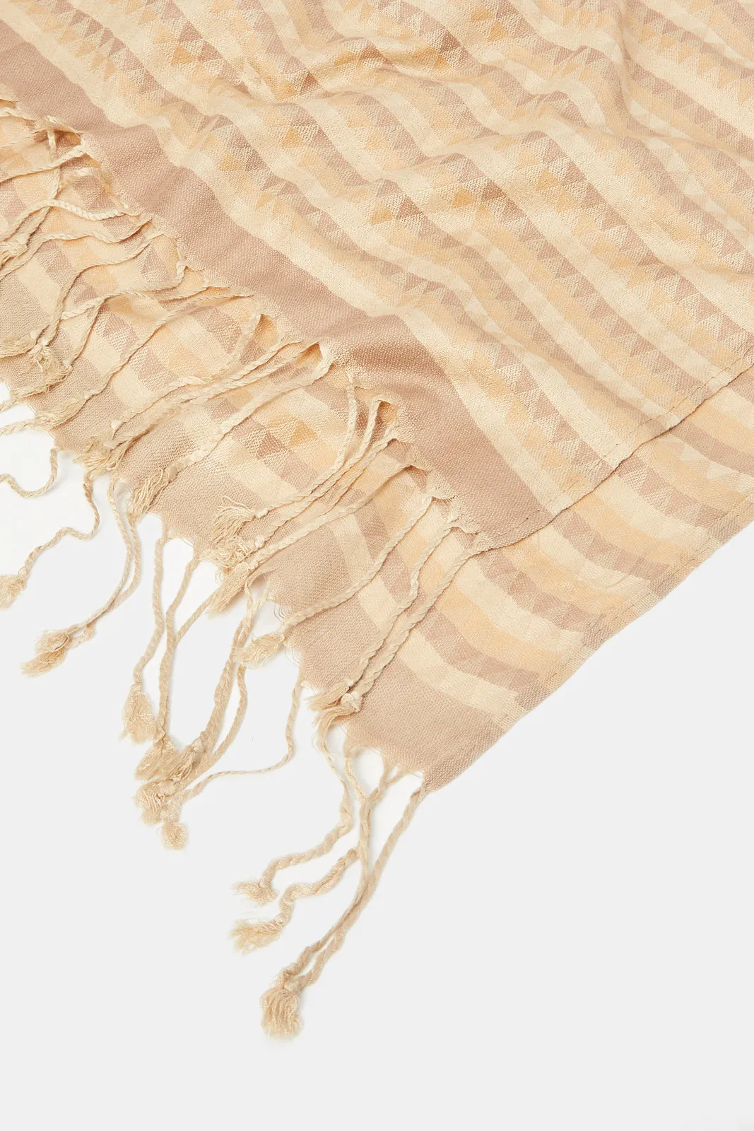 Women Brown Jacquard Scarf