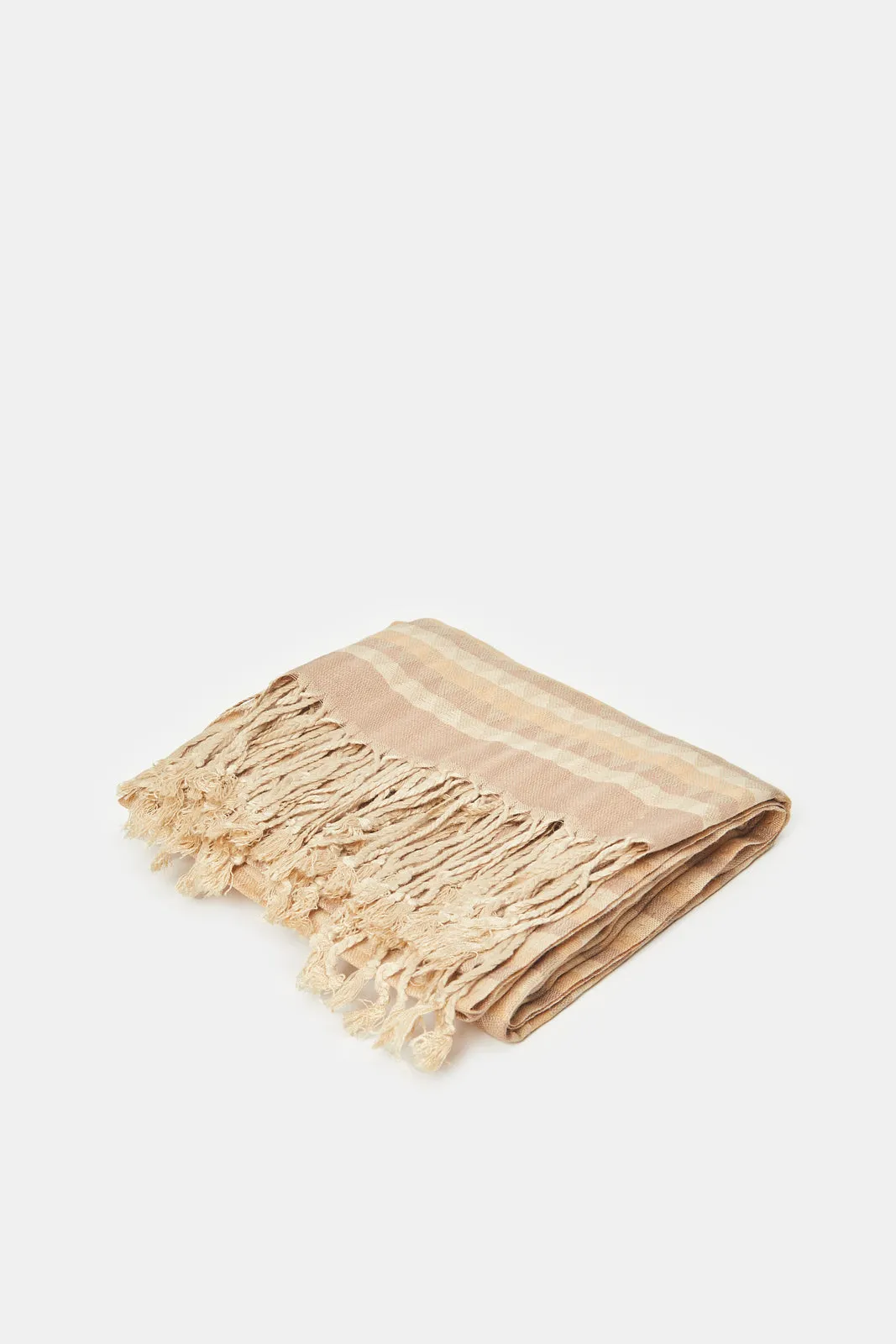 Women Brown Jacquard Scarf