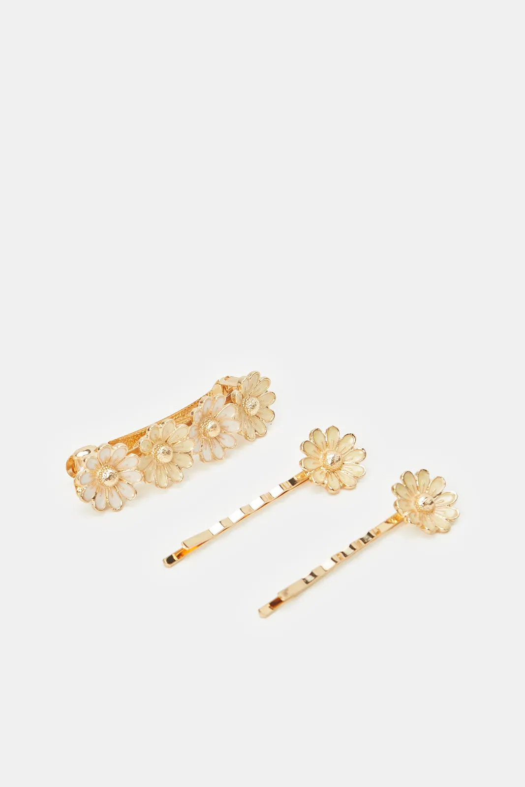 Women Gold Embellished Hair Clip Set (3 Piece)