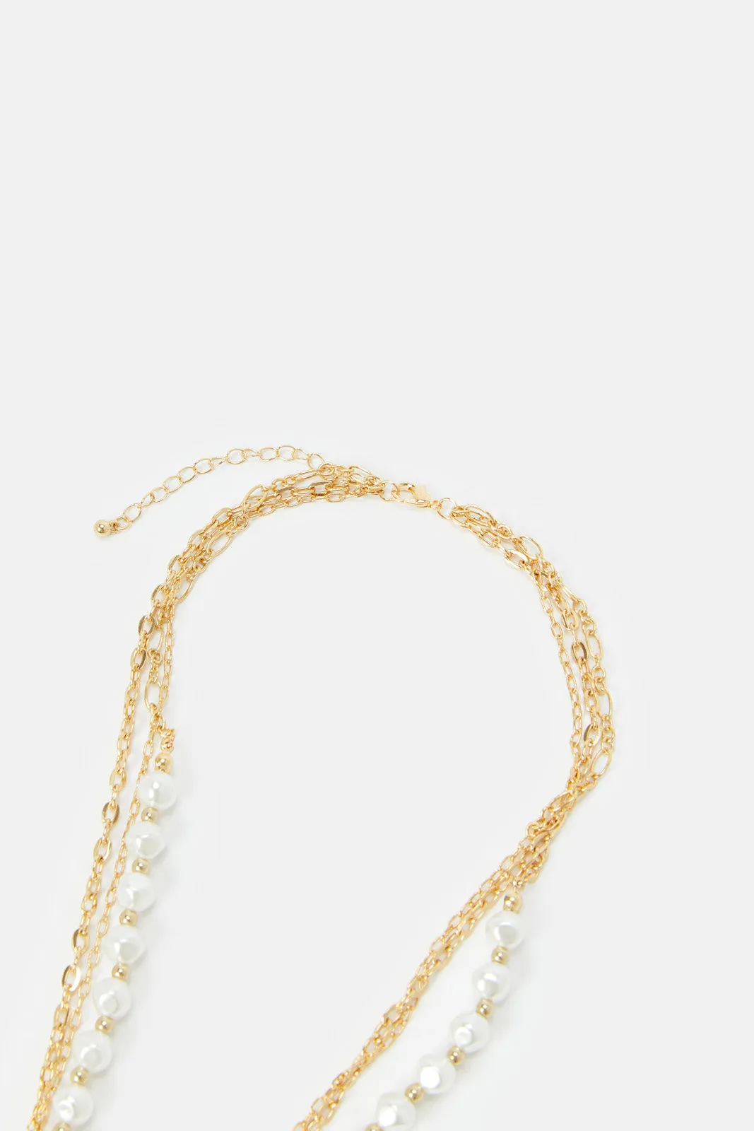 Women Gold Embellished Layered Necklace