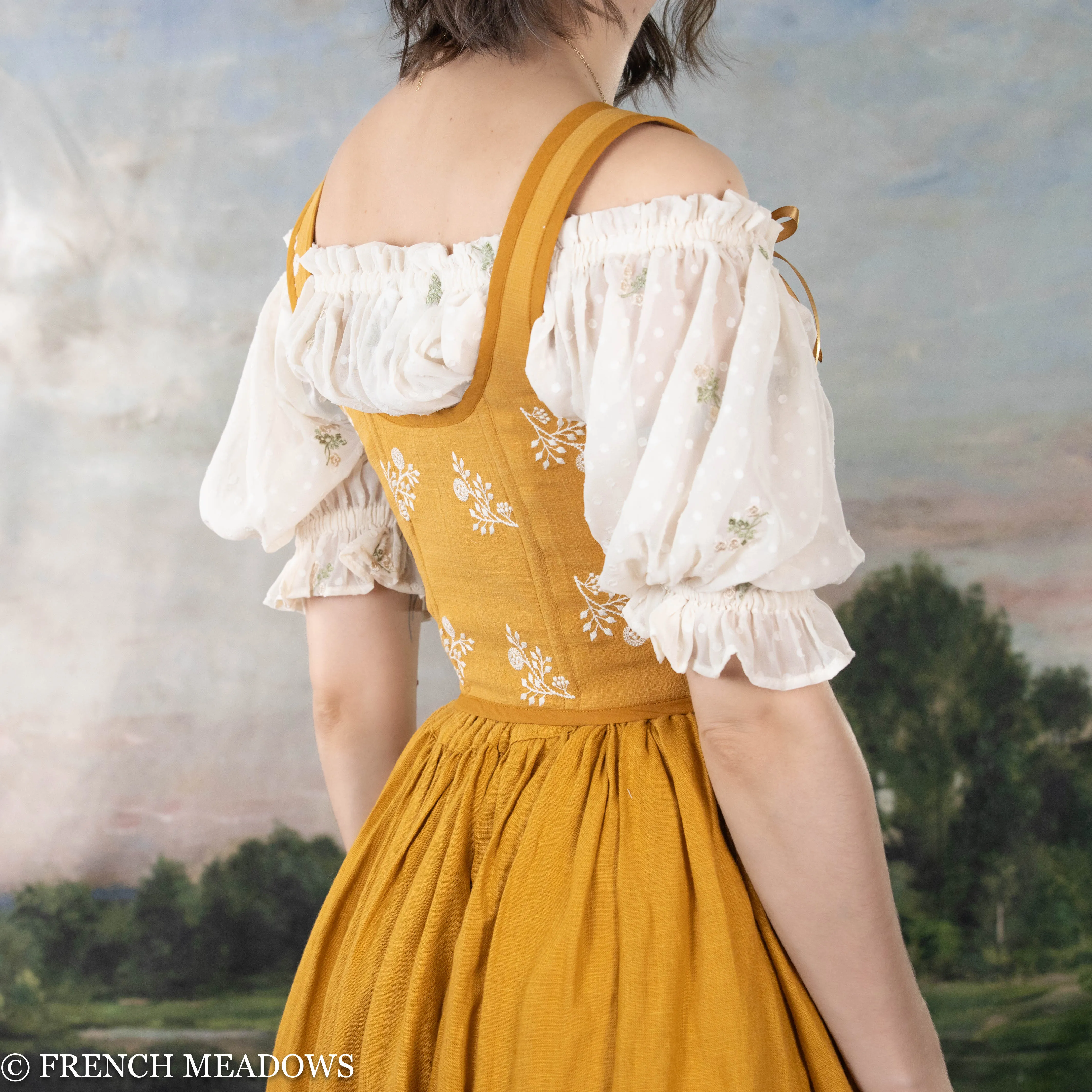 Yellow Floral Renaissance Bodice