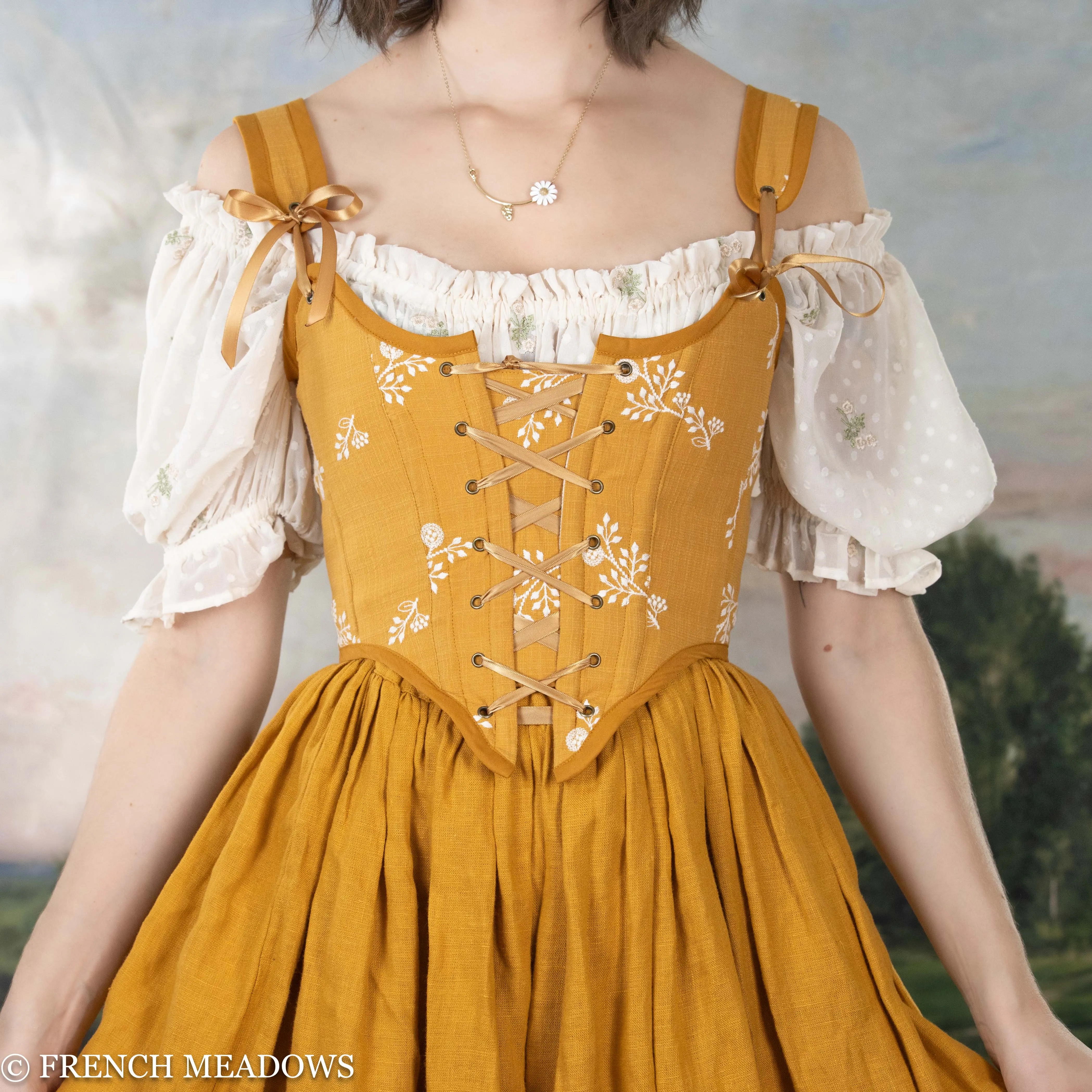 Yellow Floral Renaissance Bodice