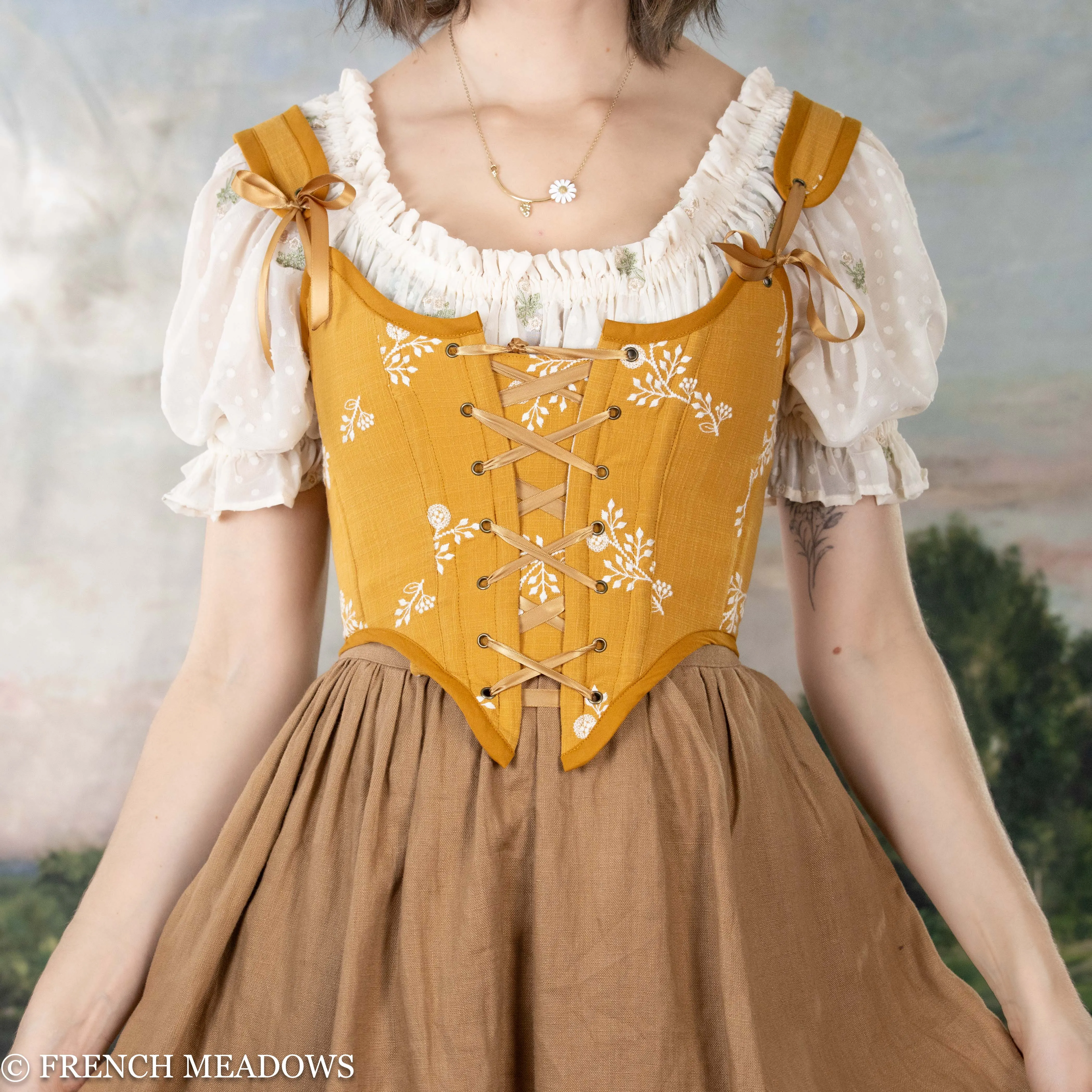 Yellow Floral Renaissance Bodice