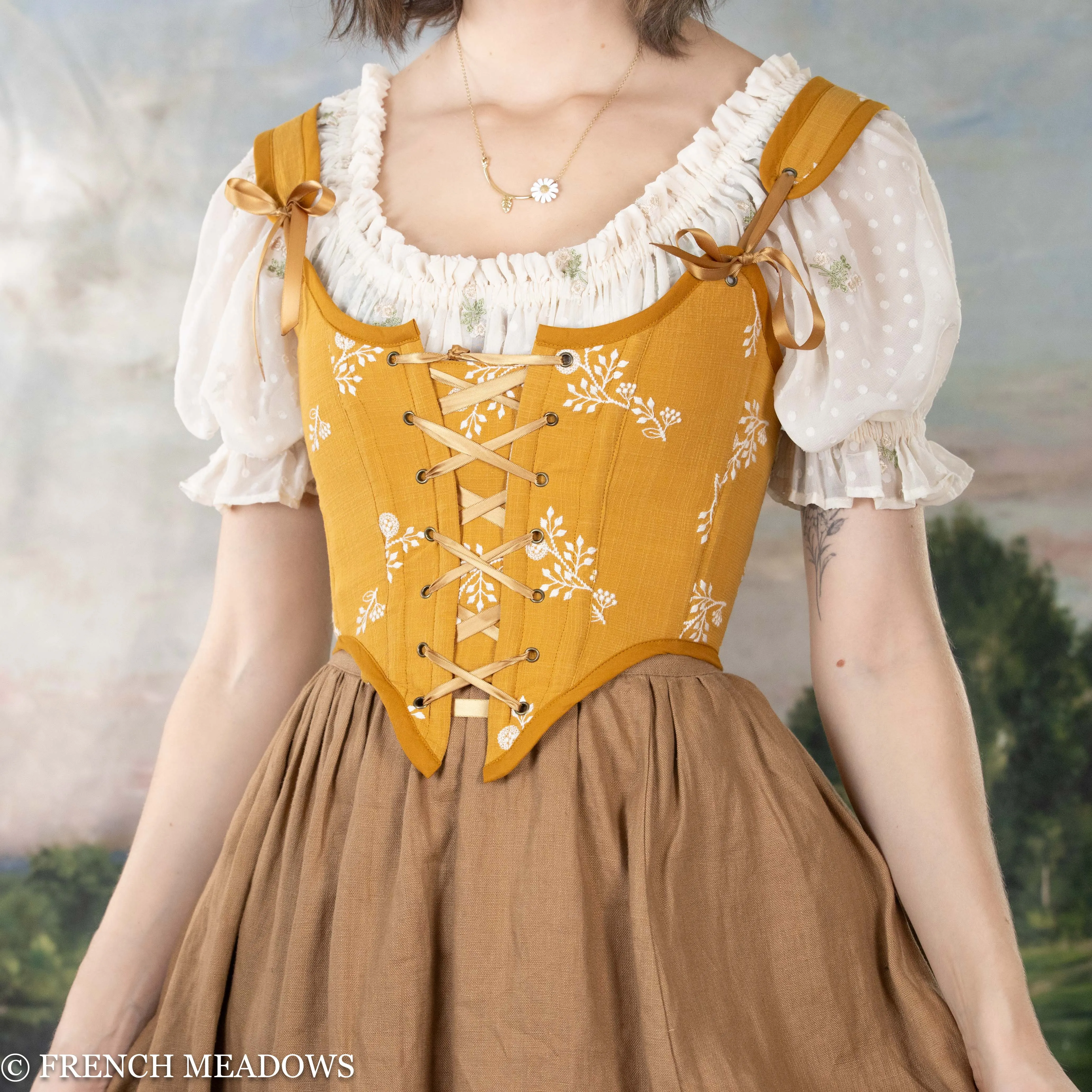 Yellow Floral Renaissance Bodice