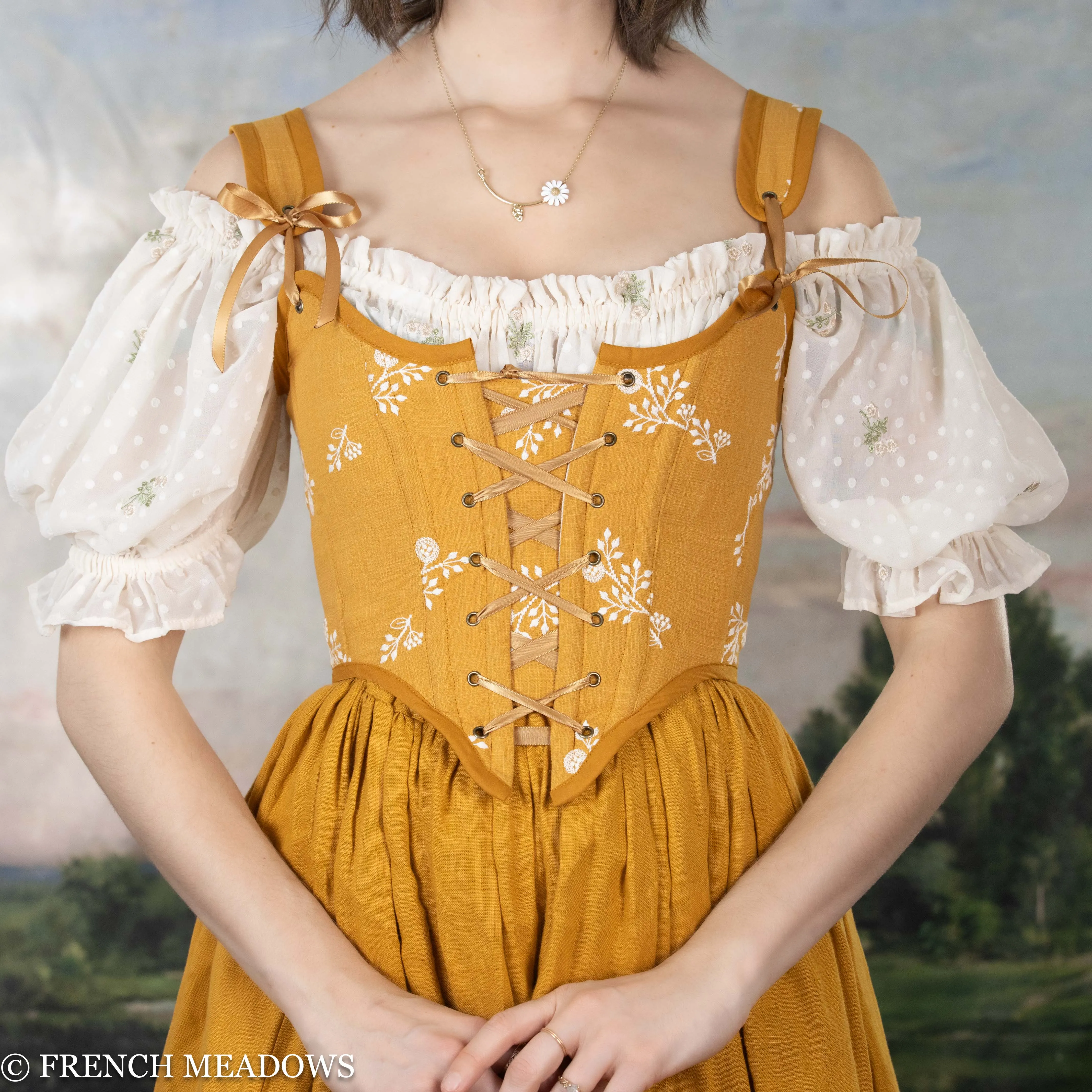 Yellow Floral Renaissance Bodice