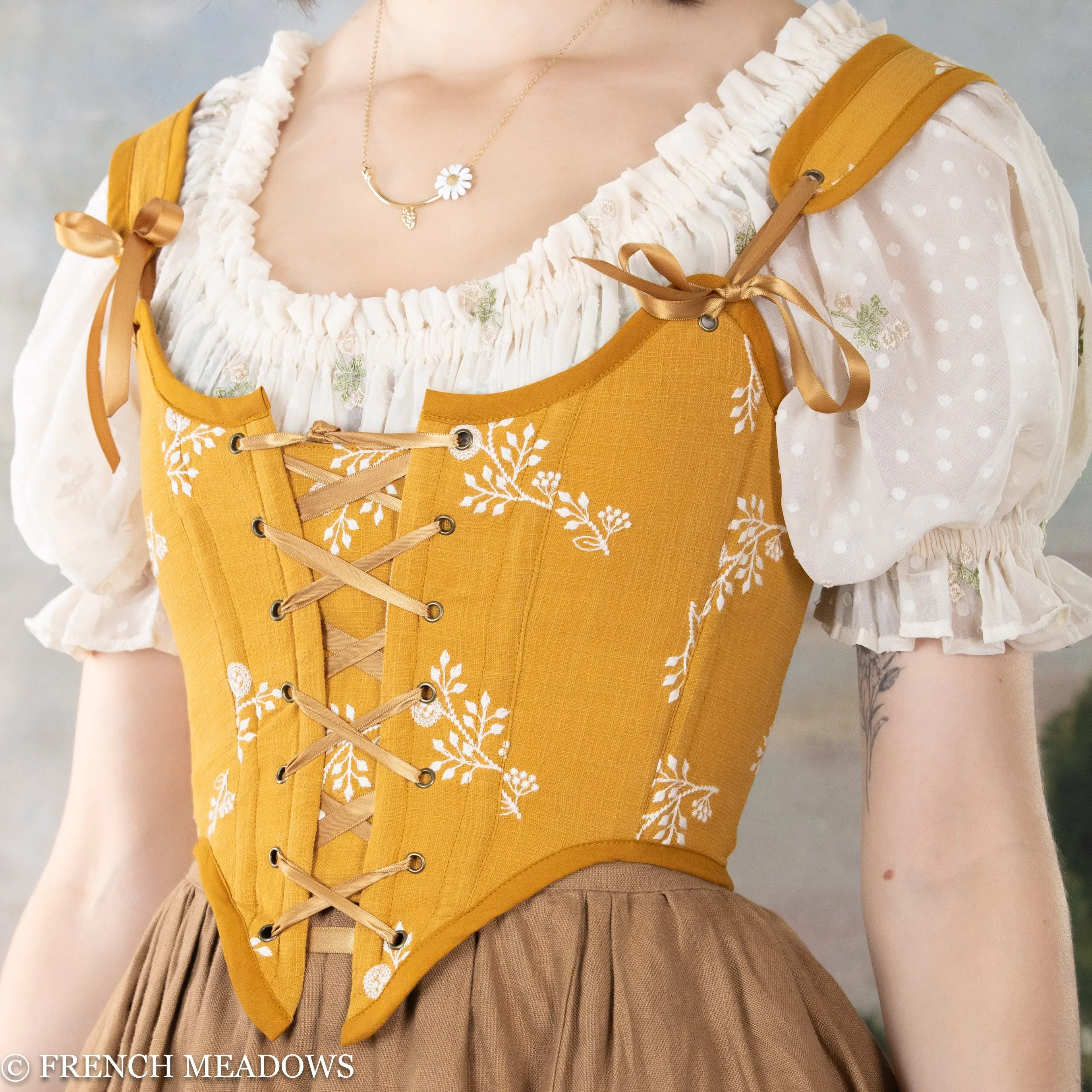 Yellow Floral Renaissance Bodice