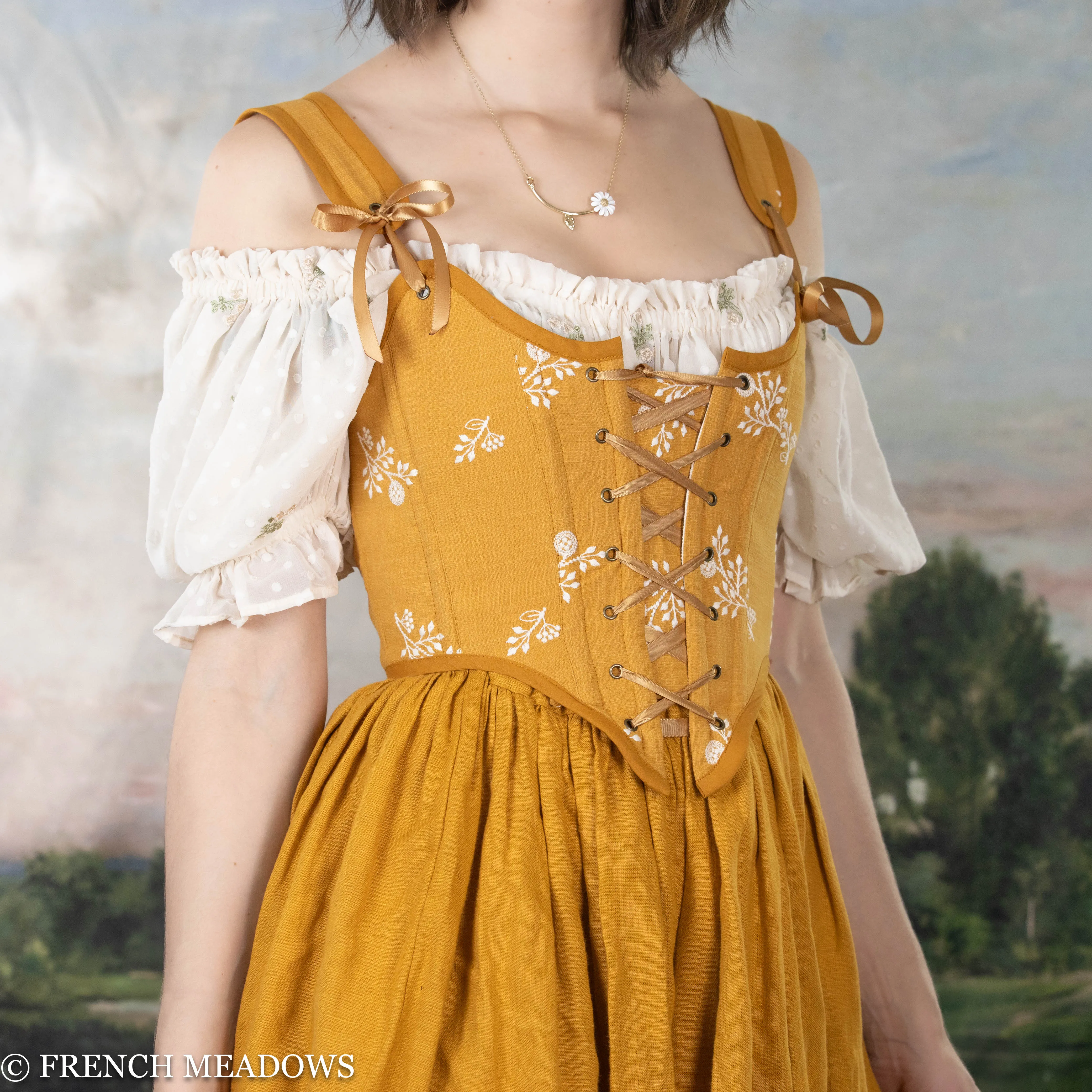 Yellow Floral Renaissance Bodice